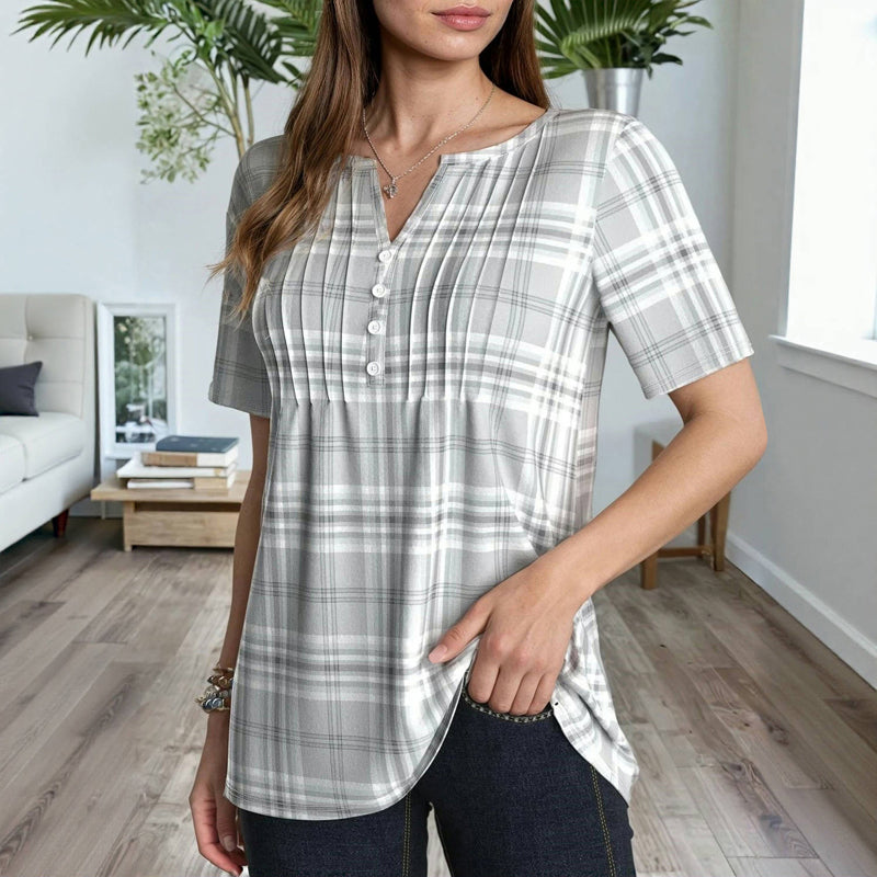 Casual Plaid Blouse